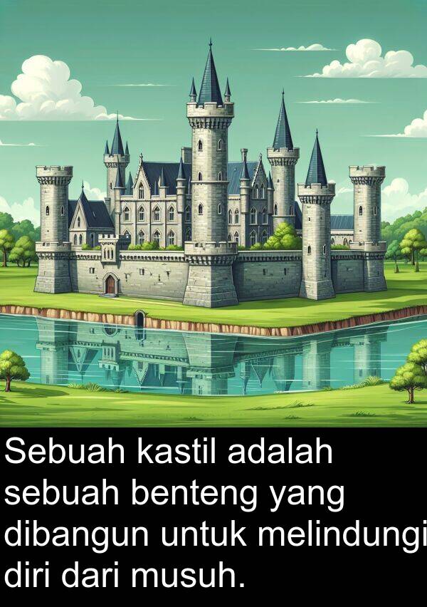 melindungi: Sebuah kastil adalah sebuah benteng yang dibangun untuk melindungi diri dari musuh.