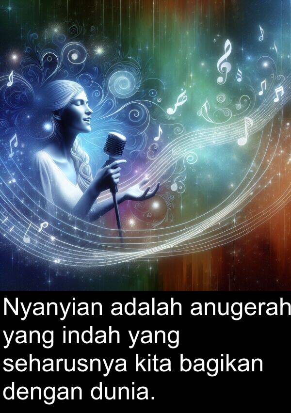 seharusnya: Nyanyian adalah anugerah yang indah yang seharusnya kita bagikan dengan dunia.