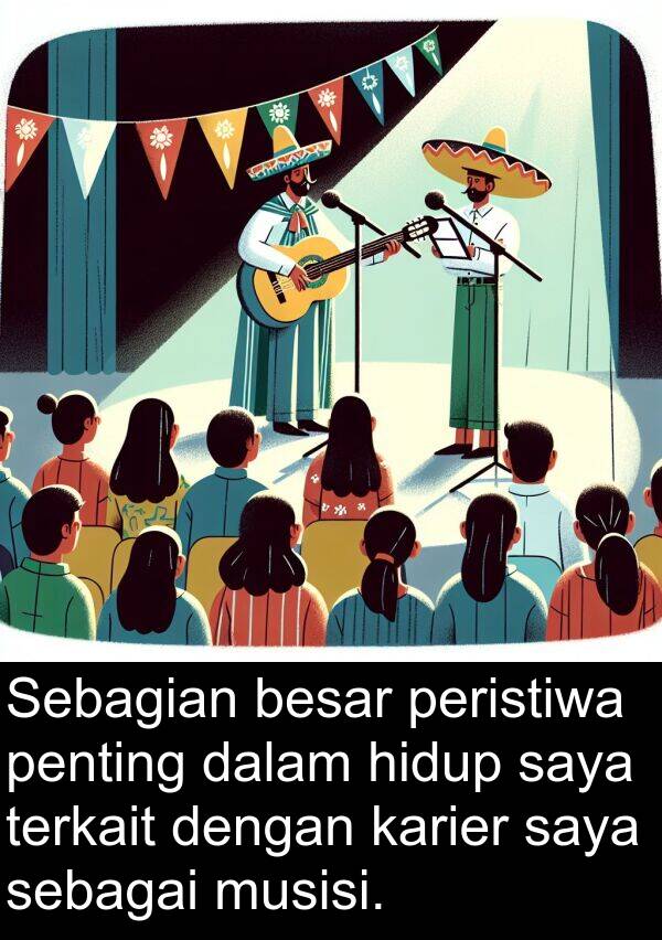 sebagai: Sebagian besar peristiwa penting dalam hidup saya terkait dengan karier saya sebagai musisi.