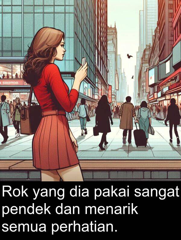 semua: Rok yang dia pakai sangat pendek dan menarik semua perhatian.