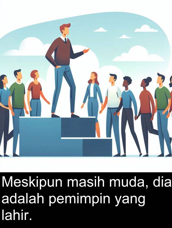 lahir: Meskipun masih muda, dia adalah pemimpin yang lahir.