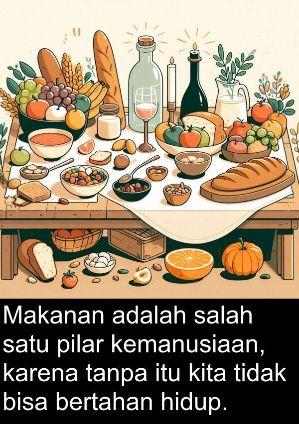 kemanusiaan: Makanan adalah salah satu pilar kemanusiaan, karena tanpa itu kita tidak bisa bertahan hidup.