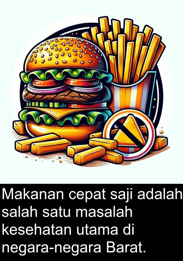 saji: Makanan cepat saji adalah salah satu masalah kesehatan utama di negara-negara Barat.