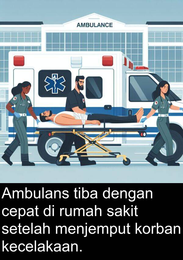 sakit: Ambulans tiba dengan cepat di rumah sakit setelah menjemput korban kecelakaan.
