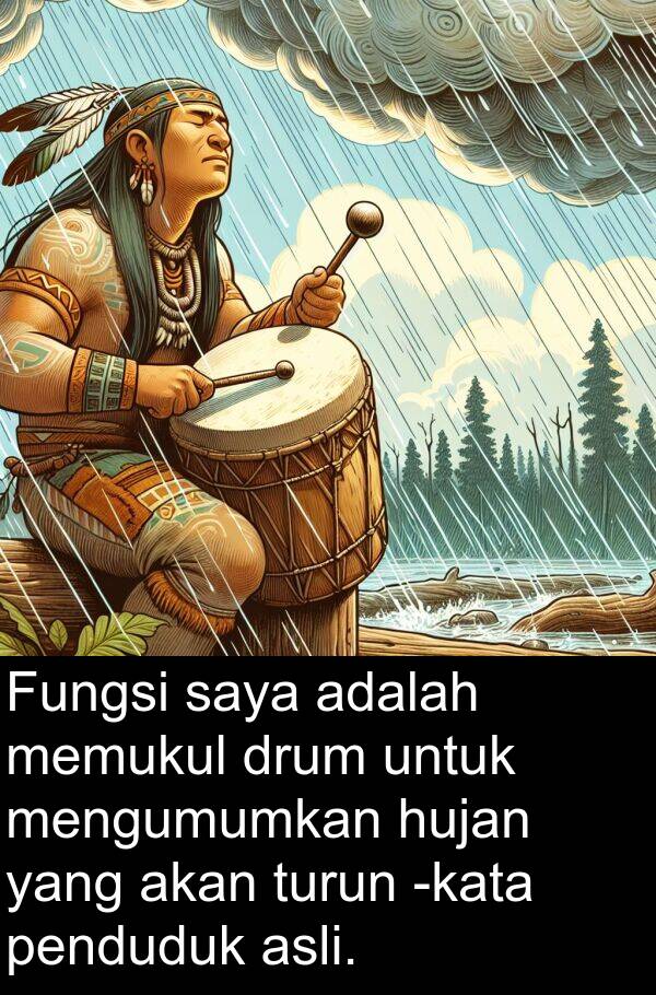 penduduk: Fungsi saya adalah memukul drum untuk mengumumkan hujan yang akan turun -kata penduduk asli.