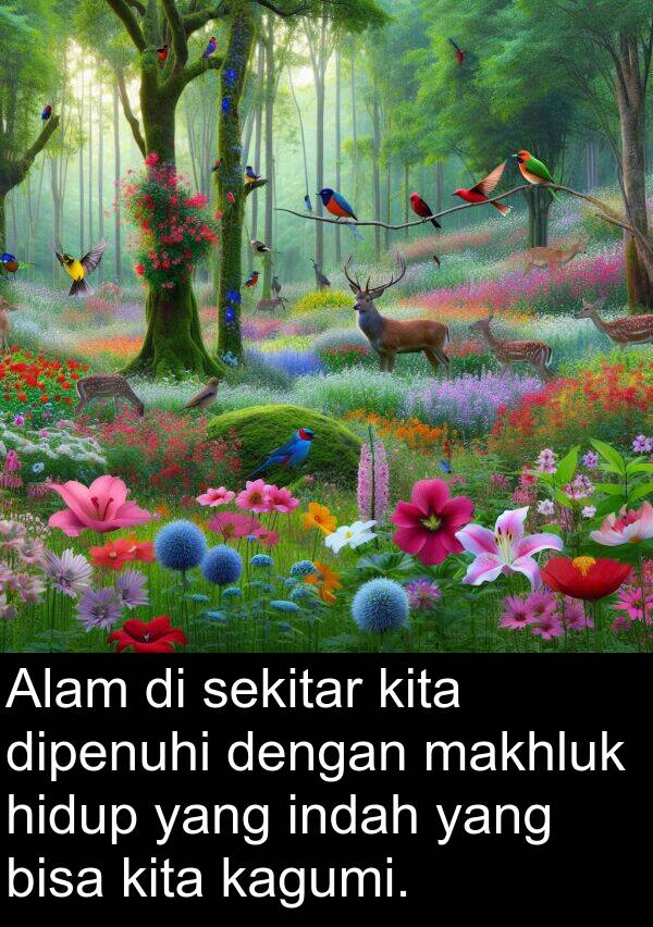 sekitar: Alam di sekitar kita dipenuhi dengan makhluk hidup yang indah yang bisa kita kagumi.