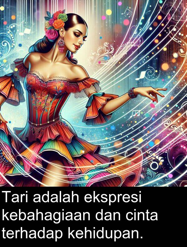 ekspresi: Tari adalah ekspresi kebahagiaan dan cinta terhadap kehidupan.