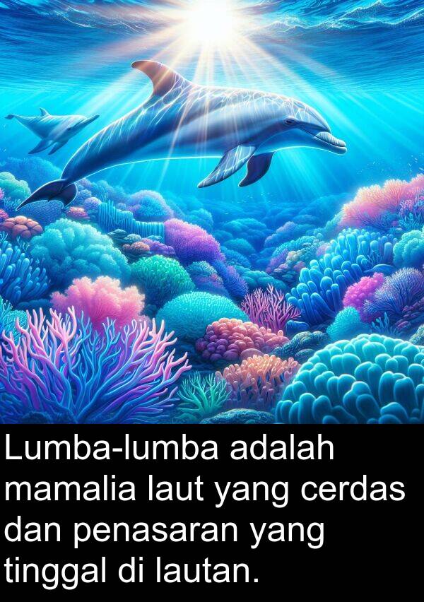 mamalia: Lumba-lumba adalah mamalia laut yang cerdas dan penasaran yang tinggal di lautan.