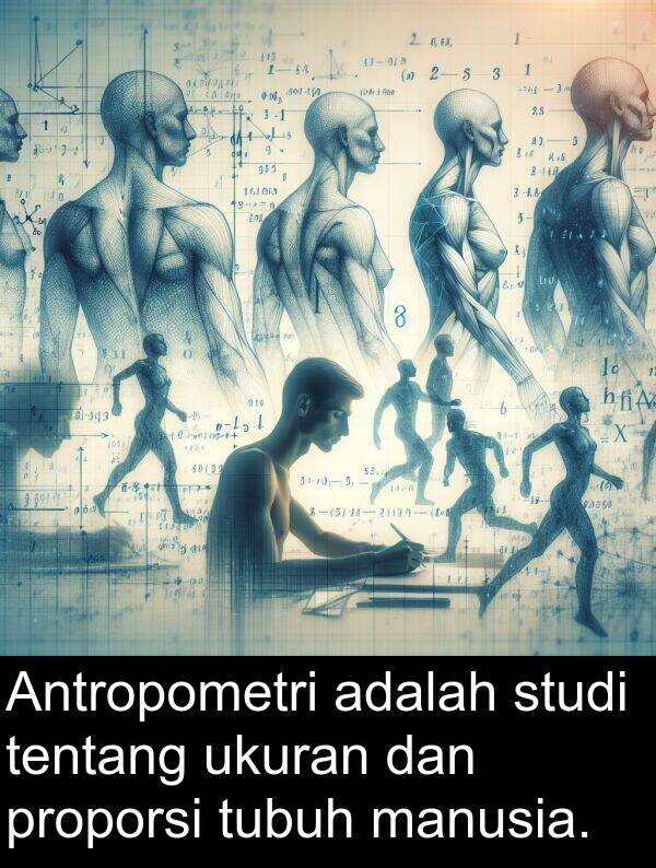 manusia: Antropometri adalah studi tentang ukuran dan proporsi tubuh manusia.