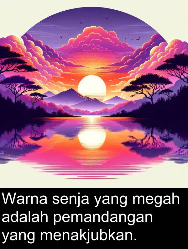 senja: Warna senja yang megah adalah pemandangan yang menakjubkan.