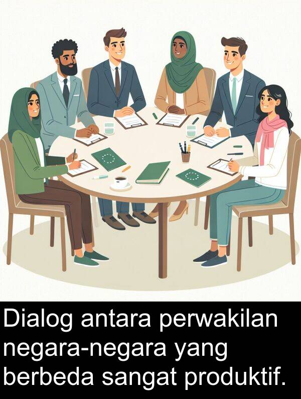 produktif: Dialog antara perwakilan negara-negara yang berbeda sangat produktif.