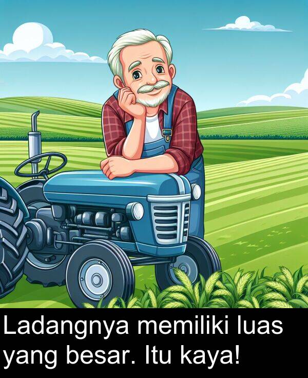 luas: Ladangnya memiliki luas yang besar. Itu kaya!