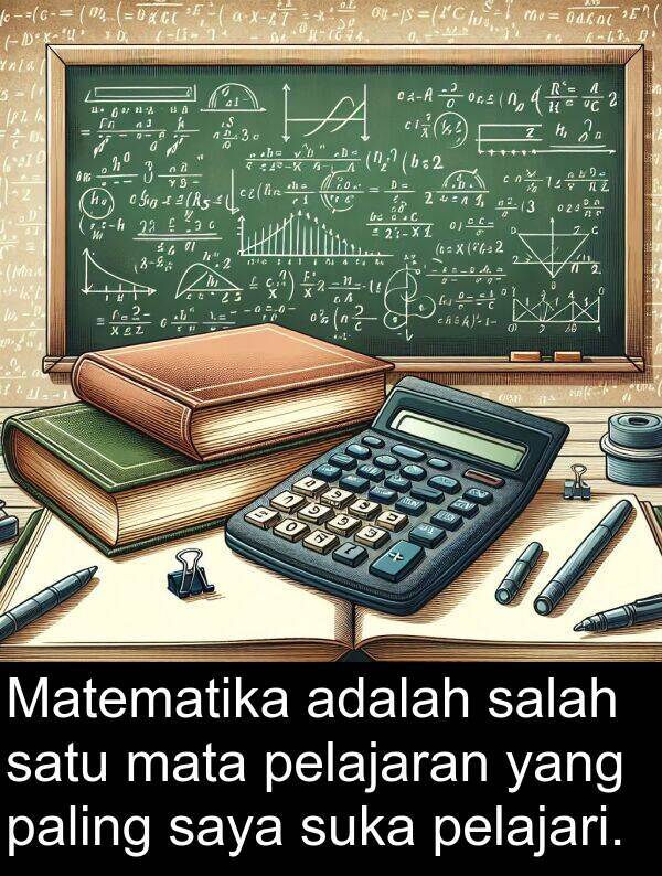 pelajari: Matematika adalah salah satu mata pelajaran yang paling saya suka pelajari.