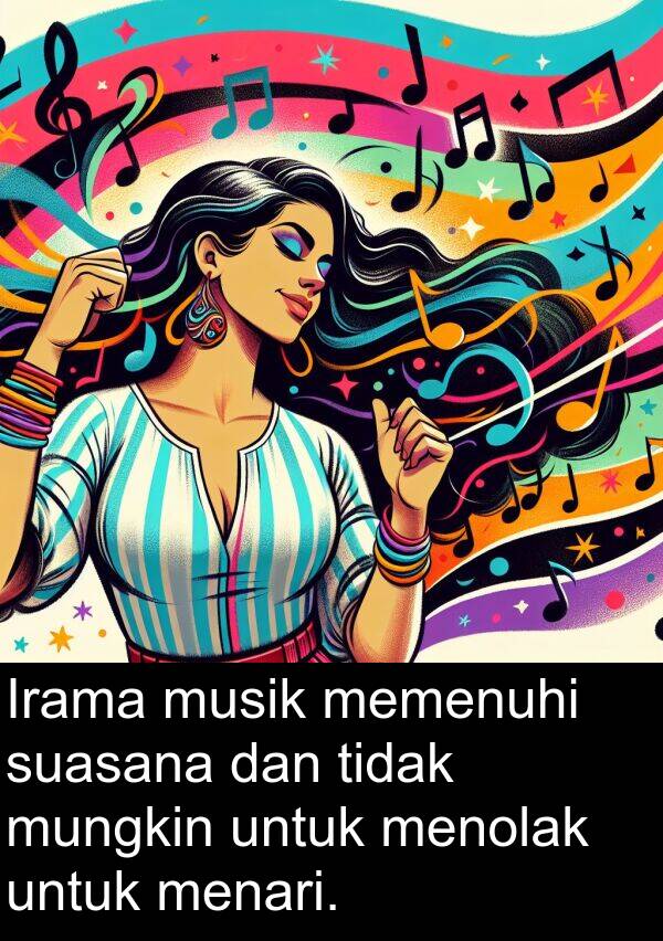 mungkin: Irama musik memenuhi suasana dan tidak mungkin untuk menolak untuk menari.