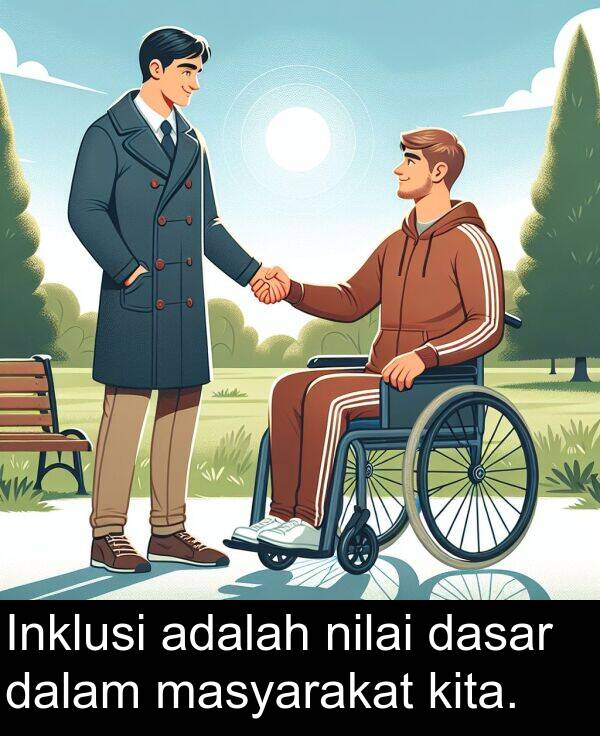 masyarakat: Inklusi adalah nilai dasar dalam masyarakat kita.