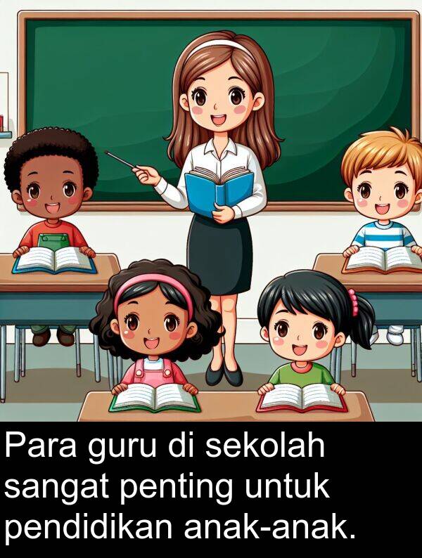 sekolah: Para guru di sekolah sangat penting untuk pendidikan anak-anak.