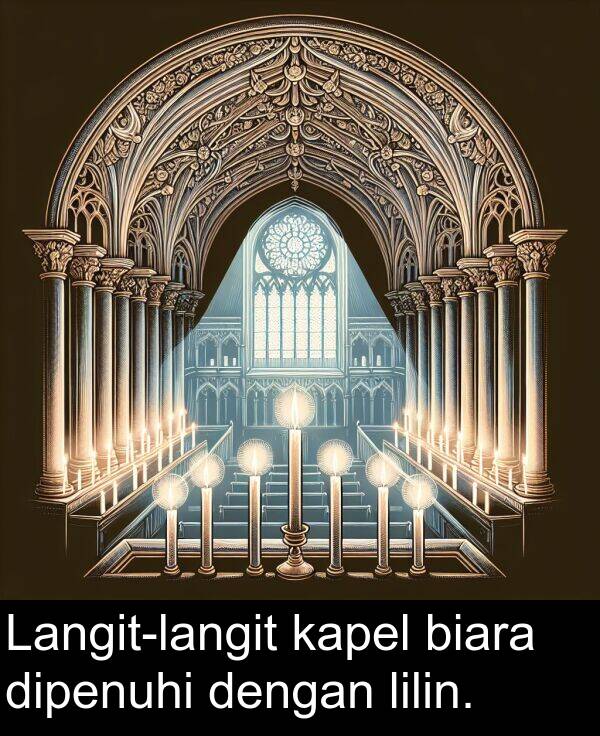 lilin: Langit-langit kapel biara dipenuhi dengan lilin.