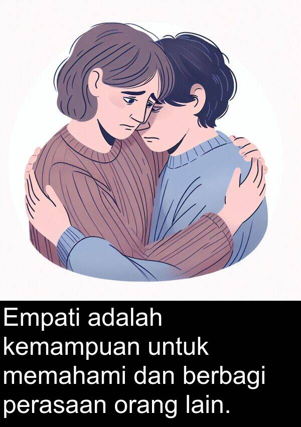lain: Empati adalah kemampuan untuk memahami dan berbagi perasaan orang lain.