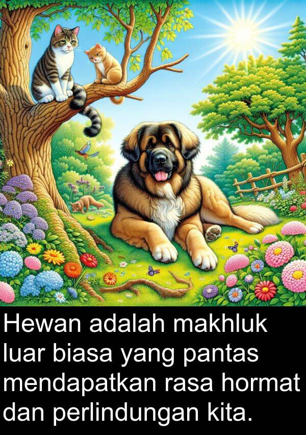 rasa: Hewan adalah makhluk luar biasa yang pantas mendapatkan rasa hormat dan perlindungan kita.