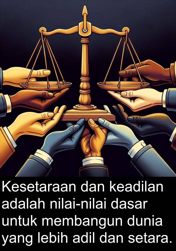 membangun: Kesetaraan dan keadilan adalah nilai-nilai dasar untuk membangun dunia yang lebih adil dan setara.