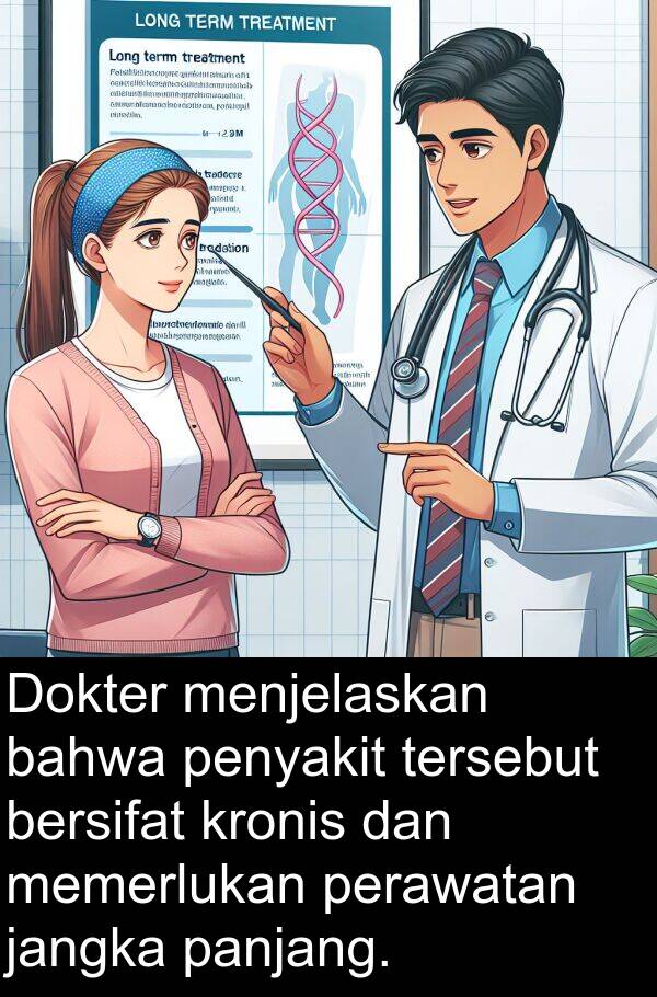 panjang: Dokter menjelaskan bahwa penyakit tersebut bersifat kronis dan memerlukan perawatan jangka panjang.