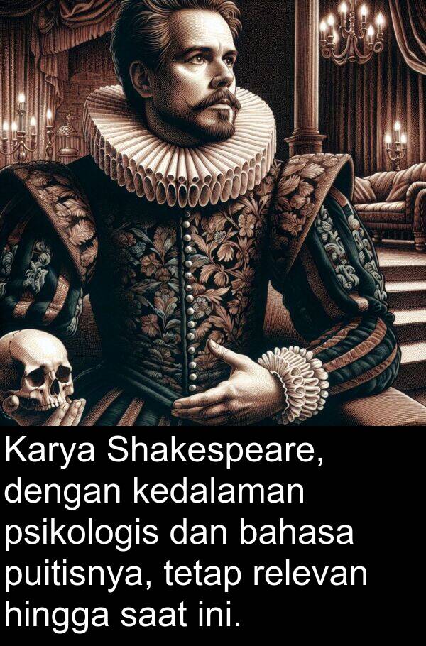 hingga: Karya Shakespeare, dengan kedalaman psikologis dan bahasa puitisnya, tetap relevan hingga saat ini.