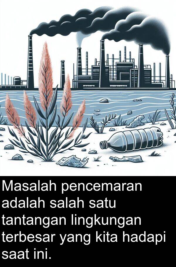 terbesar: Masalah pencemaran adalah salah satu tantangan lingkungan terbesar yang kita hadapi saat ini.