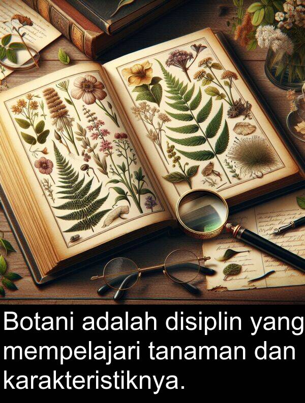 tanaman: Botani adalah disiplin yang mempelajari tanaman dan karakteristiknya.