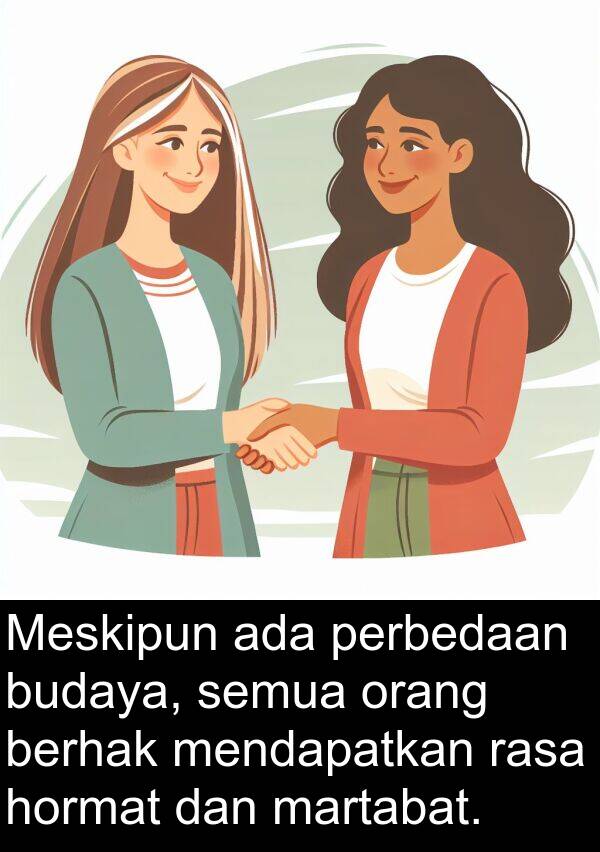 rasa: Meskipun ada perbedaan budaya, semua orang berhak mendapatkan rasa hormat dan martabat.