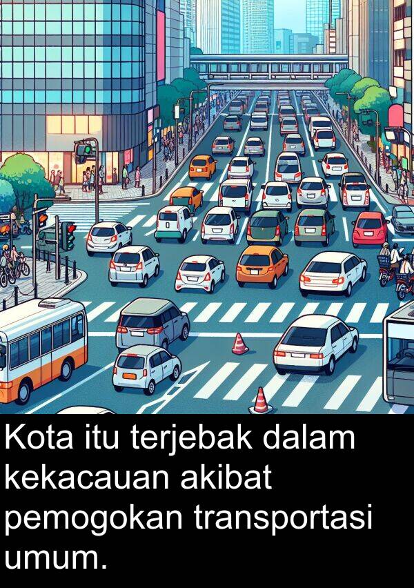 terjebak: Kota itu terjebak dalam kekacauan akibat pemogokan transportasi umum.
