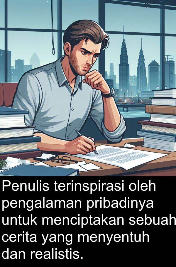 menyentuh: Penulis terinspirasi oleh pengalaman pribadinya untuk menciptakan sebuah cerita yang menyentuh dan realistis.