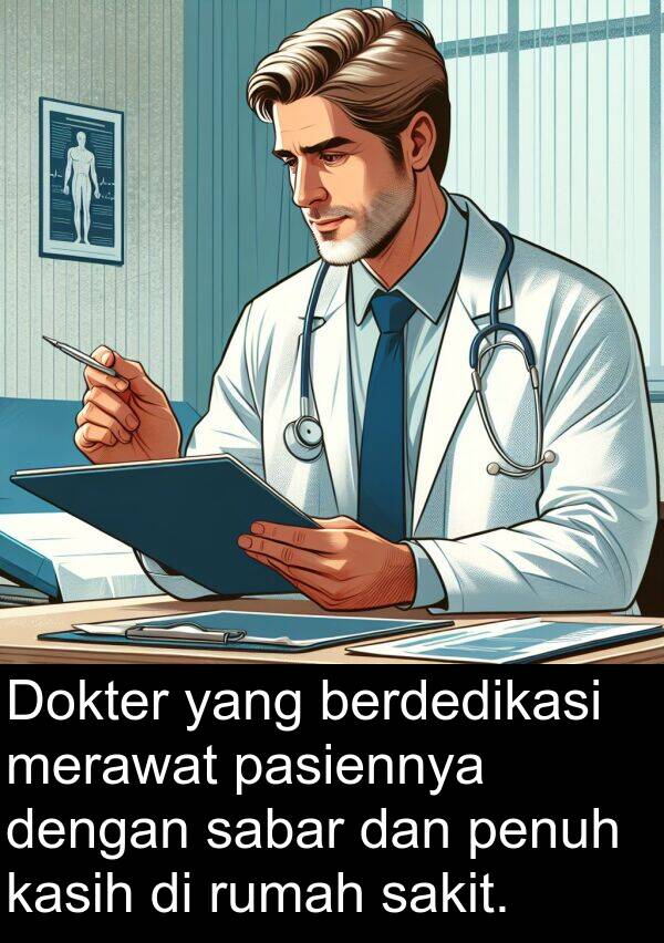 sakit: Dokter yang berdedikasi merawat pasiennya dengan sabar dan penuh kasih di rumah sakit.