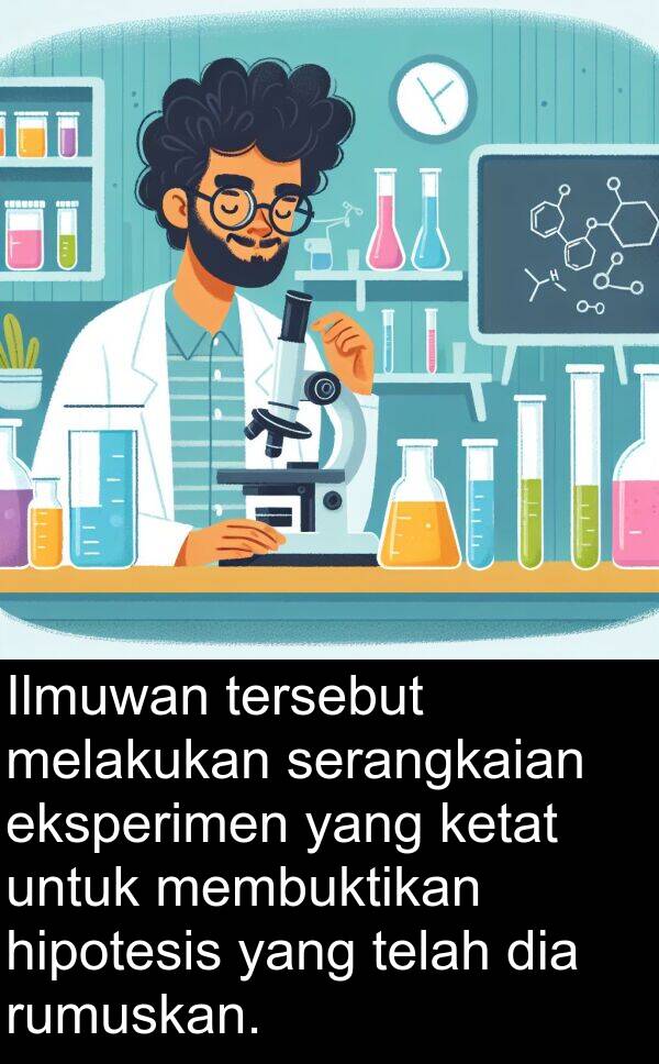 eksperimen: Ilmuwan tersebut melakukan serangkaian eksperimen yang ketat untuk membuktikan hipotesis yang telah dia rumuskan.