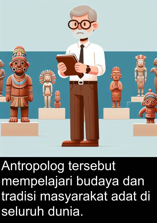 masyarakat: Antropolog tersebut mempelajari budaya dan tradisi masyarakat adat di seluruh dunia.