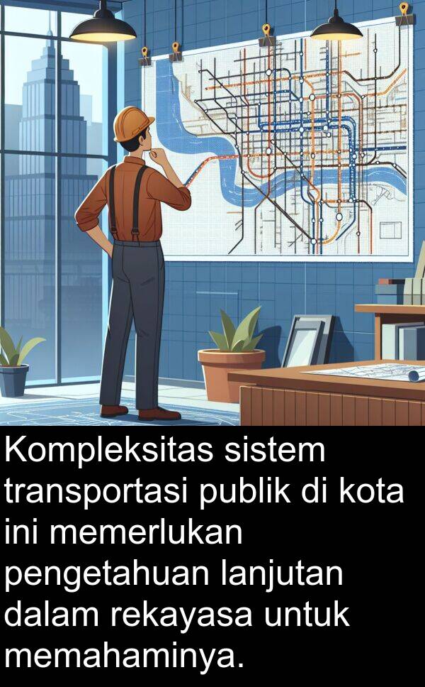 lanjutan: Kompleksitas sistem transportasi publik di kota ini memerlukan pengetahuan lanjutan dalam rekayasa untuk memahaminya.
