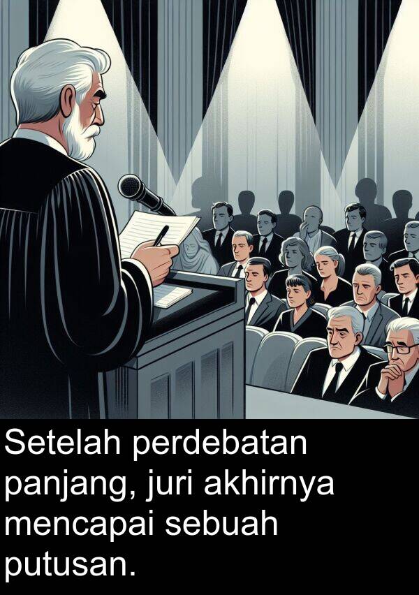 juri: Setelah perdebatan panjang, juri akhirnya mencapai sebuah putusan.