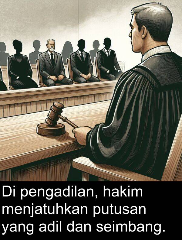 seimbang: Di pengadilan, hakim menjatuhkan putusan yang adil dan seimbang.