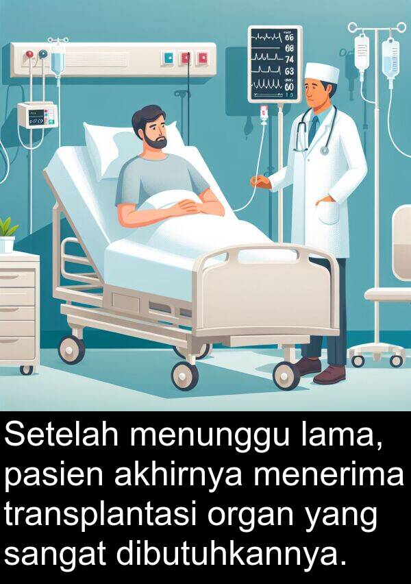 pasien: Setelah menunggu lama, pasien akhirnya menerima transplantasi organ yang sangat dibutuhkannya.