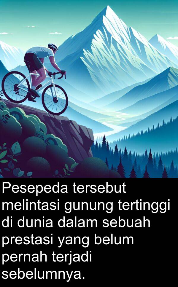 sebelumnya: Pesepeda tersebut melintasi gunung tertinggi di dunia dalam sebuah prestasi yang belum pernah terjadi sebelumnya.