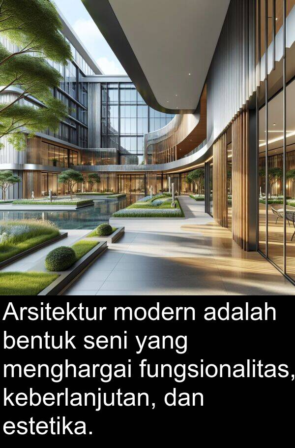 estetika: Arsitektur modern adalah bentuk seni yang menghargai fungsionalitas, keberlanjutan, dan estetika.