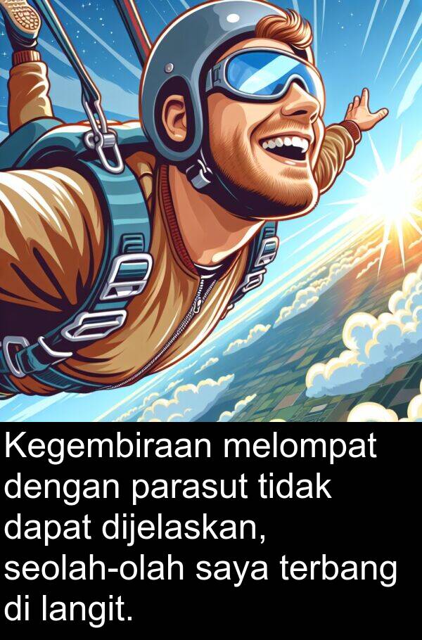 langit: Kegembiraan melompat dengan parasut tidak dapat dijelaskan, seolah-olah saya terbang di langit.