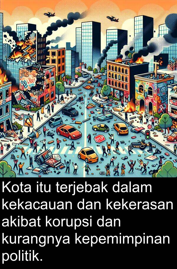 terjebak: Kota itu terjebak dalam kekacauan dan kekerasan akibat korupsi dan kurangnya kepemimpinan politik.
