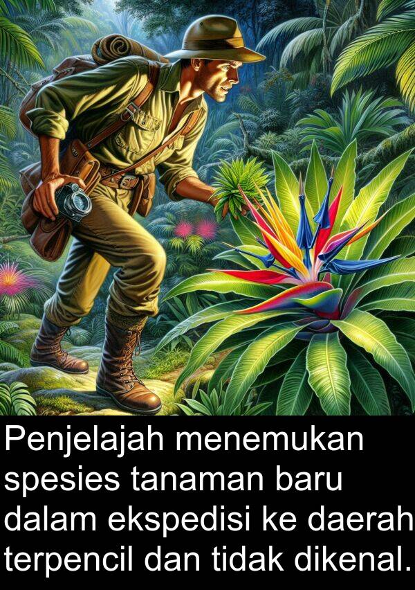 tanaman: Penjelajah menemukan spesies tanaman baru dalam ekspedisi ke daerah terpencil dan tidak dikenal.