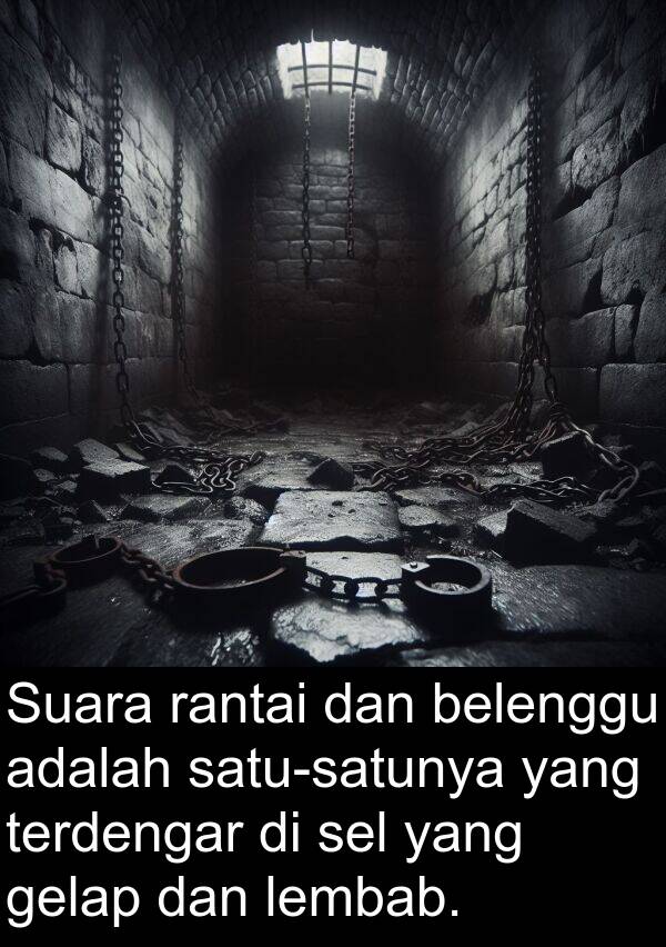 sel: Suara rantai dan belenggu adalah satu-satunya yang terdengar di sel yang gelap dan lembab.