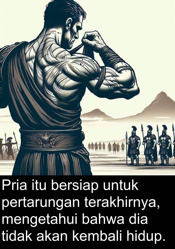 terakhirnya: Pria itu bersiap untuk pertarungan terakhirnya, mengetahui bahwa dia tidak akan kembali hidup.