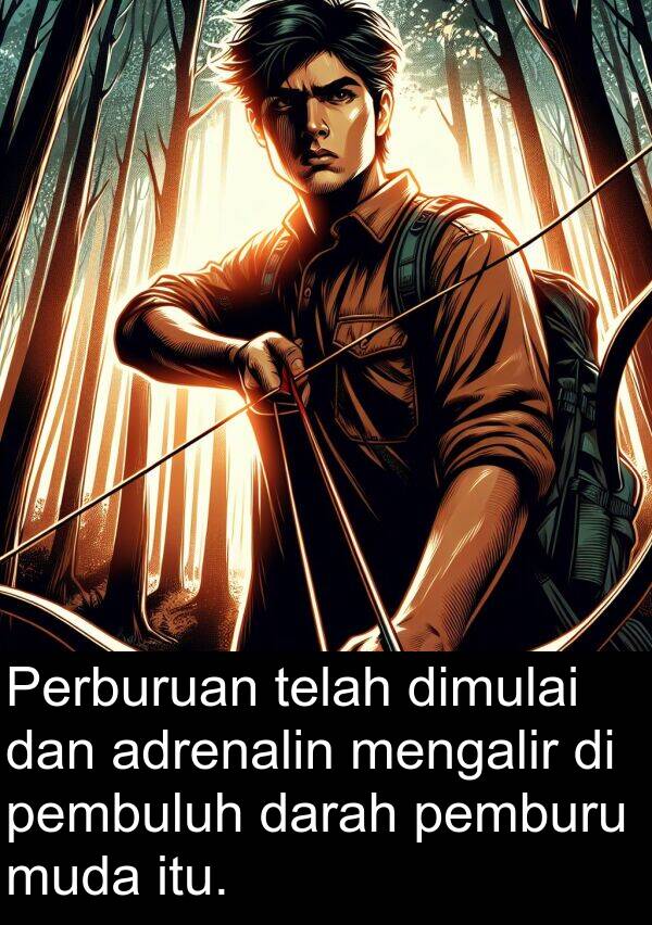 pemburu: Perburuan telah dimulai dan adrenalin mengalir di pembuluh darah pemburu muda itu.