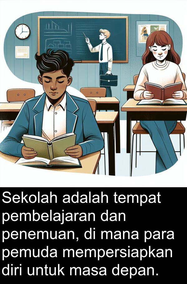 penemuan: Sekolah adalah tempat pembelajaran dan penemuan, di mana para pemuda mempersiapkan diri untuk masa depan.
