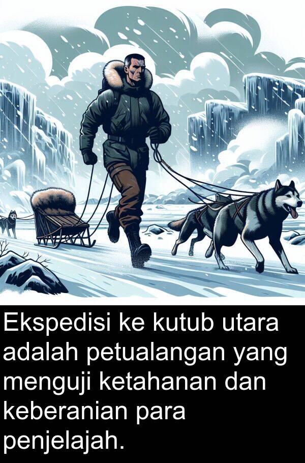 keberanian: Ekspedisi ke kutub utara adalah petualangan yang menguji ketahanan dan keberanian para penjelajah.