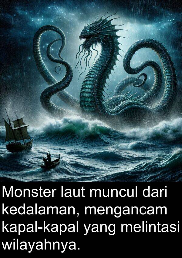 melintasi: Monster laut muncul dari kedalaman, mengancam kapal-kapal yang melintasi wilayahnya.
