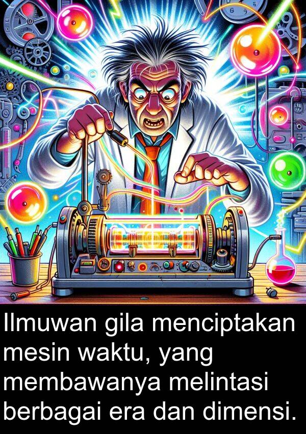 mesin: Ilmuwan gila menciptakan mesin waktu, yang membawanya melintasi berbagai era dan dimensi.